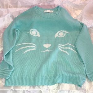 Forever 21 cat face sweater.